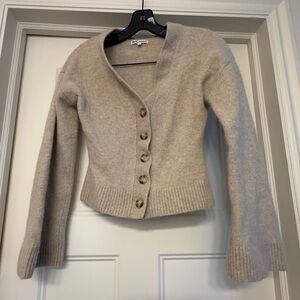 Reformation Taupe Button-Up Cardigan